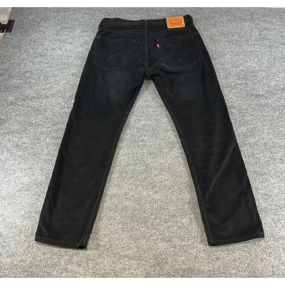 Levis 502 Corduroy Pants Mens 32x30 Black Regular Taper Stretch Casual Modern Fi